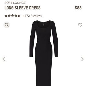Skims long sleeve dress XL